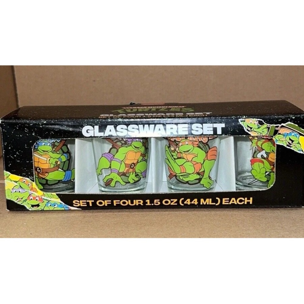 Ninja turtles 4 pack shot glass Glassware Set - Colorful Design new